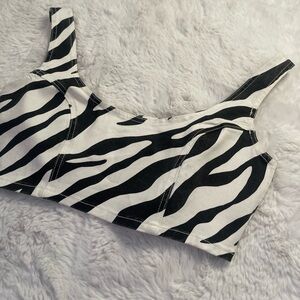 Zebra crop tank
